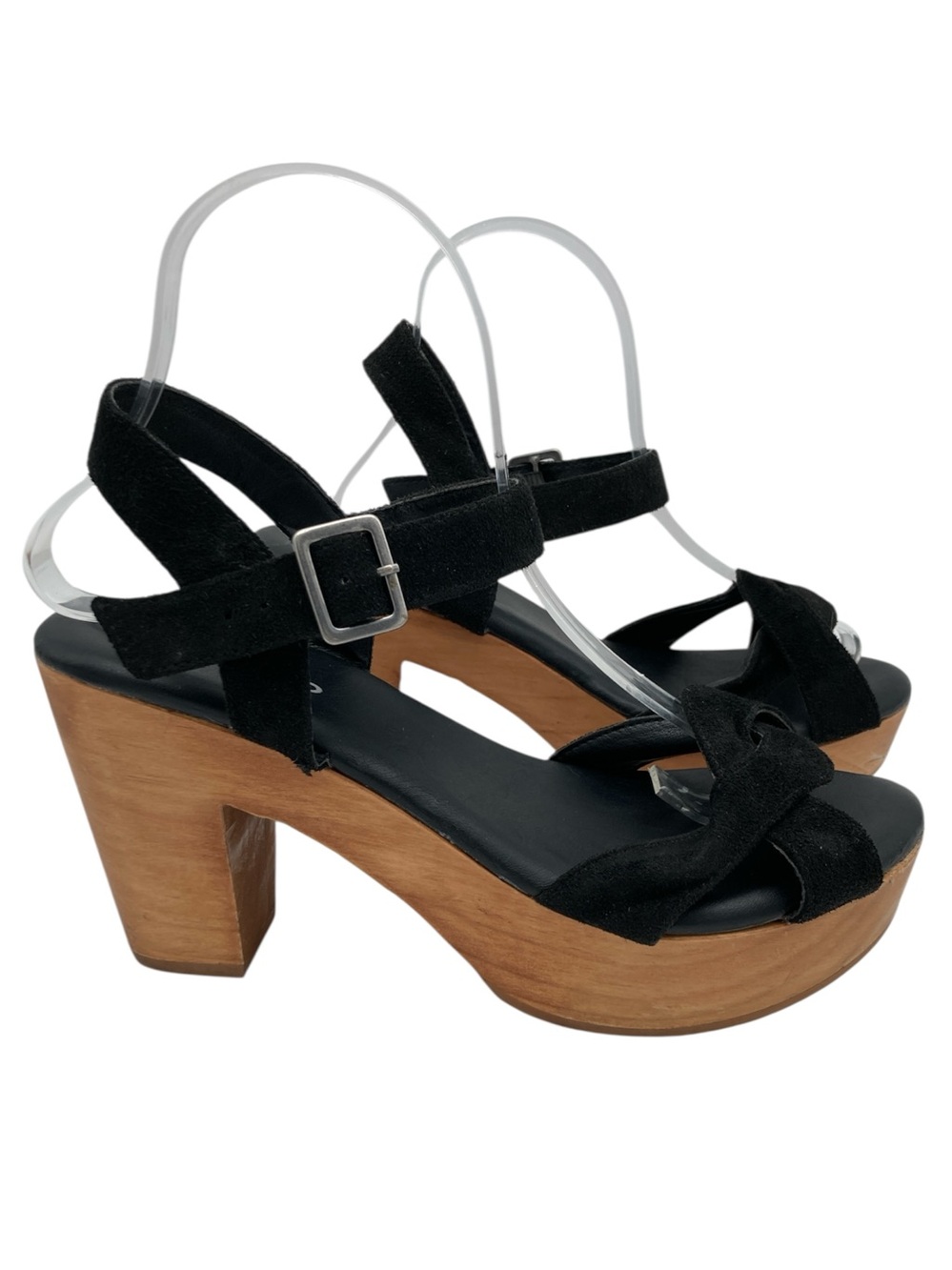 Torrid Genuine Suede Wood Sole Platform Sandals